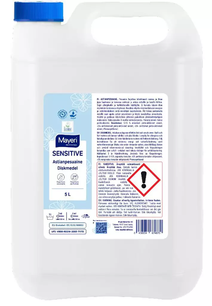 Mayeri Sensitive käsitiskiaine 5L - Astianpesu - 15900 - 1
