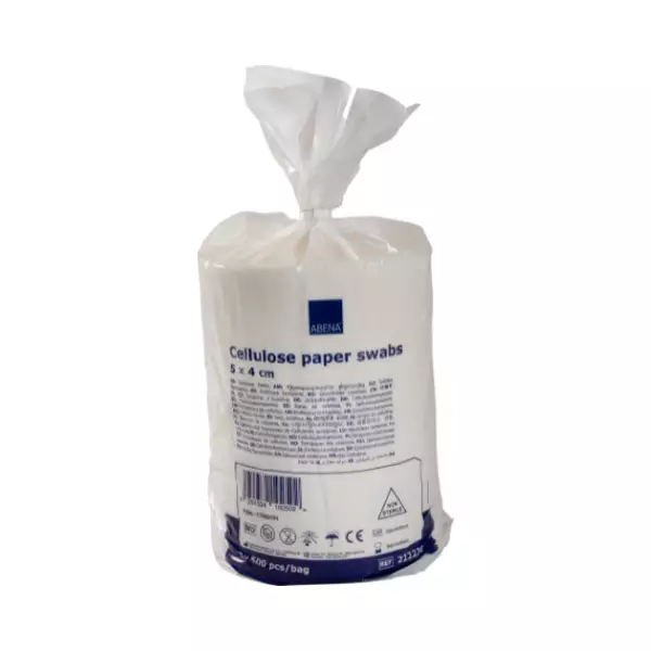 Puhdistuslappu 4x5cm, 2-krs/2x500 kpl - Suojaliinat, pefletit, kasvopyyhkeet - 222230 - 1