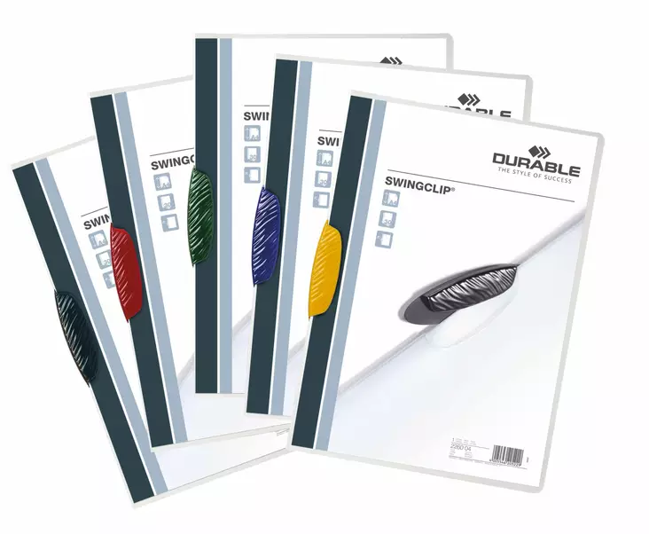 Puristuskansio Durable Swingclip A4 värilajitelma - Kansiot - 226000 - 1