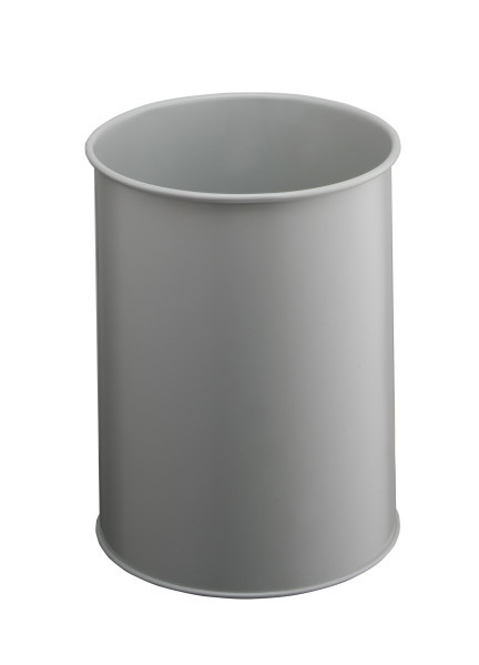 ROSKAKORI METALLI PYÖREÄ 15L harmaa - Paperikorit, roskakorit - 330110 - 1