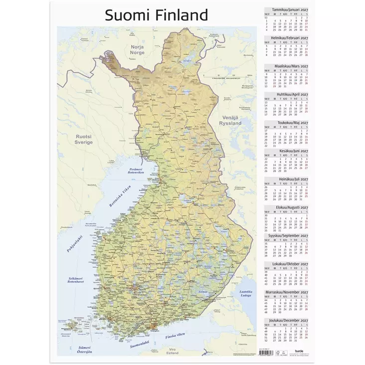 Seinälehti 2027 Suomen kartta - Taulukkoalmanakat - 10180 - 1