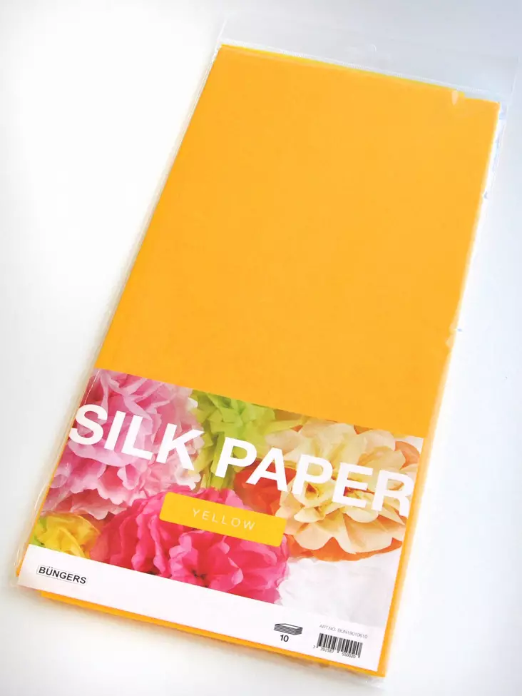 Silkkipaperi keltainen 50x70cm 10-pack - Värilliset tulostuspaperit - BUN19010610 - 1