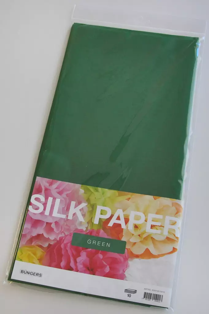Silkkipaperi vihreä 50x70cm 10-pack - Värilliset tulostuspaperit - BUN19010410 - 1