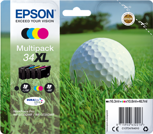 T3476 4-COLOURS MULTIPACK INK XL - Epson mustesuihkupatruunat - T34764010 - 1