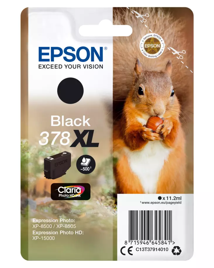 T378 Black Ink Cartridge XL - Epson mustesuihkupatruunat - C13T37914010 - 1
