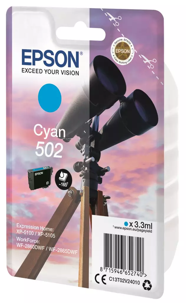 T502 syaani mustepatruuna - Epson mustesuihkupatruunat - T02V24010 - 1