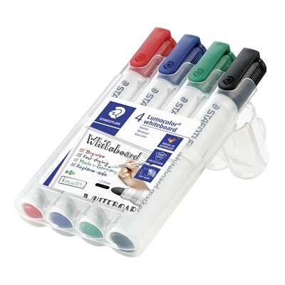 Valkotaulutussi Lumocolor Staedtler 351 pyöreä 4 väriä - Valkotaululutussit - 570710 - 2