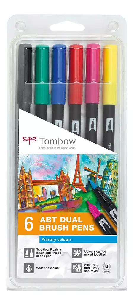 Tombow ABT Dual Brush 6P-1 Basic (6) - Taidekynät - TOM11060 - 1