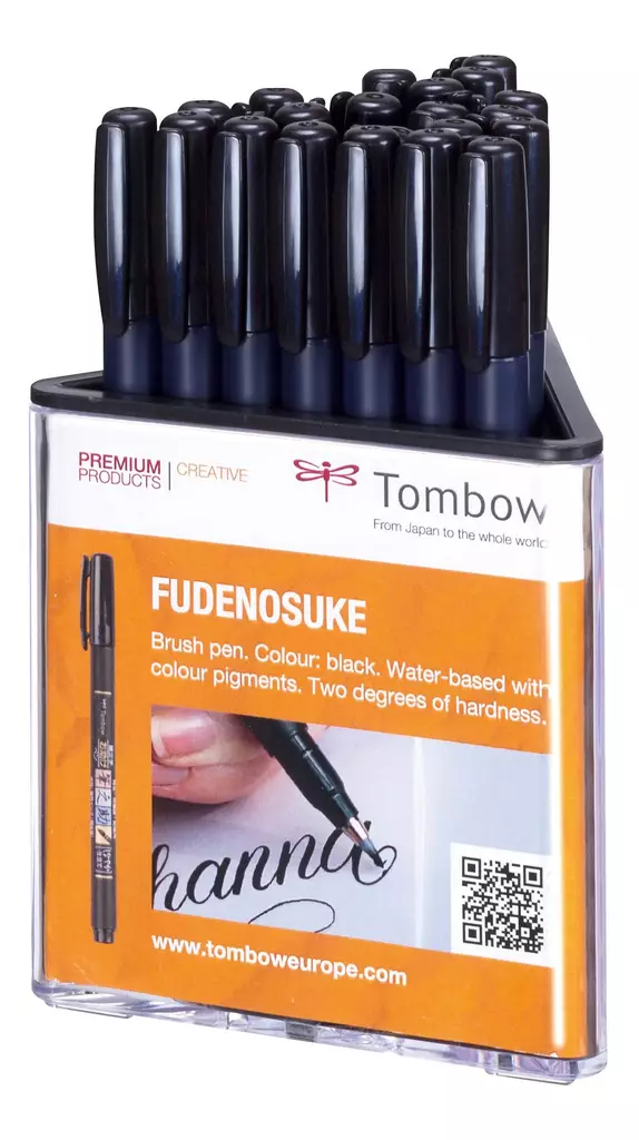 Tombow Brush pen Fudenosuke in pen cup (20) - Kalligrafiakynät - TOM13020 - 1