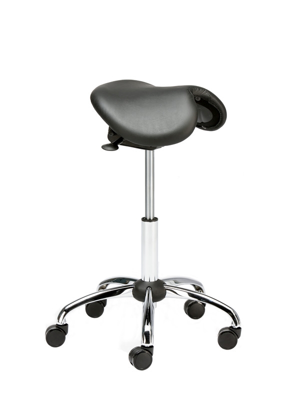 TOP-Satulatuoli korkeussäätö 57-76 cm musta nahka - Satula tuolit - TC102600 - 1