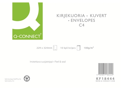 Uusiokuori Q-Connect C4 100g tarra ruskea/10 - Kirjekuoret - 240230 - 1