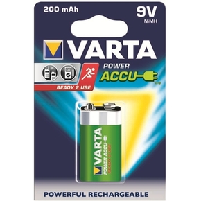 Varta Rechargable Accu 9V V7/8H/6F22 200 mAh ladattava - Paristot, varavirtalähteet - 252070 - 1