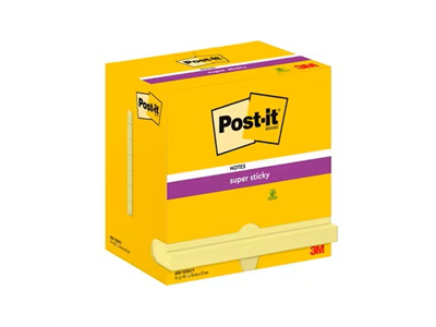 Viestilappu Post-it Super Sticky 76x127mm keltainen /12 - Viestilaput, muistilaput, kuutiot - 18360 - 1