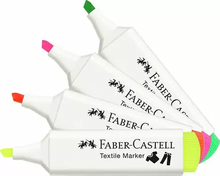 Faber-Castell Neon tekstiilikynä 4 värin sarja blister - Merkkauskynät, -tussit - 159591 - 2