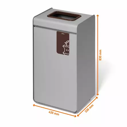 DURASORT® 55L kierrätettävien materiaalien keräysastia ruskea ruokajätteelle - Paperikorit, roskakorit - 321511 - 2