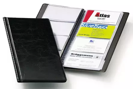 DURABLE KÄYNTIKORTTIKANSIO 96 MUSTA - Käyntikorttitelineet ja -kansiot - 238001 - 2