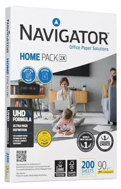 Navigator Home Pack kopiopaperi A4 90g 200 arkkia - Valkoiset tulostuspaperit - NHU0900001 - 2
