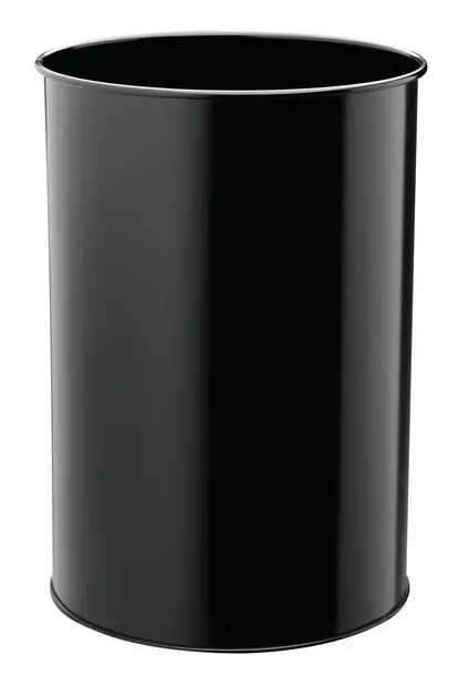 Roska-astia Durable Metal 30L pyöreä musta - Paperikorit, roskakorit - 330301 - 1