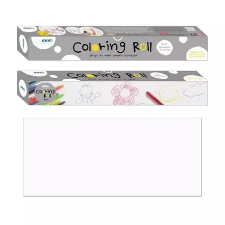 Väritysrulla blanco 31cm x 355cm liimapinta - Värityskynät - 29001 - 2