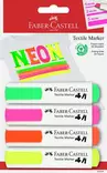 Faber-Castell Neon tekstiilikynä 4 värin sarja blister - Merkkauskynät, -tussit - 159591 - 1