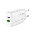 Seinälaturi Q-Connect 25W USB-A ja USB-C - Laturit ja varavirtalähteet - 395091 - 1