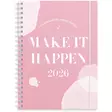 Kalenteri 2026 Make It Happen roosa - Pöytäkalenterit - 398121 - 1