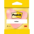 Viestilappu Post-it 2007H sydän 70x70mm pinkki 3 kpl - Viestilaput, muistilaput, kuutiot - 47891 - 1