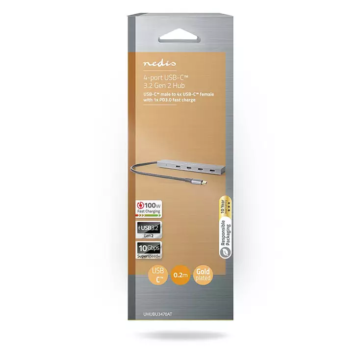 Hub Nedis USB-C to 4 x USB-C 3.2 Gen 2 - Näyttö- ja videokaapelit - 18311 - 1