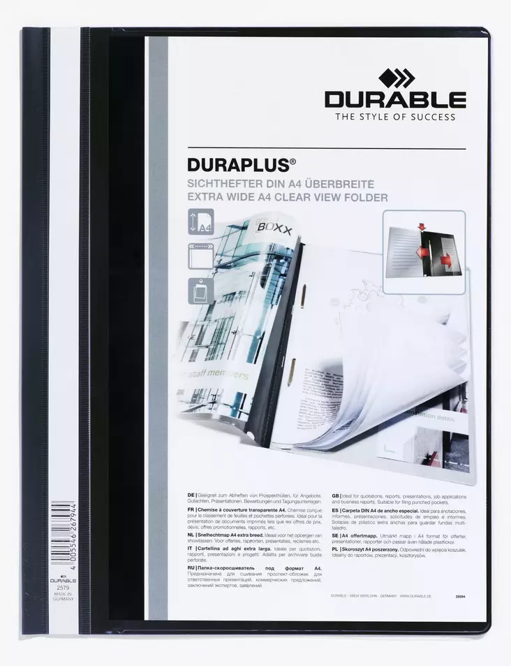 DURABLE DURAPLUS TARJOUSKANSIO MUSTA - Kansiot - 257901 - 1