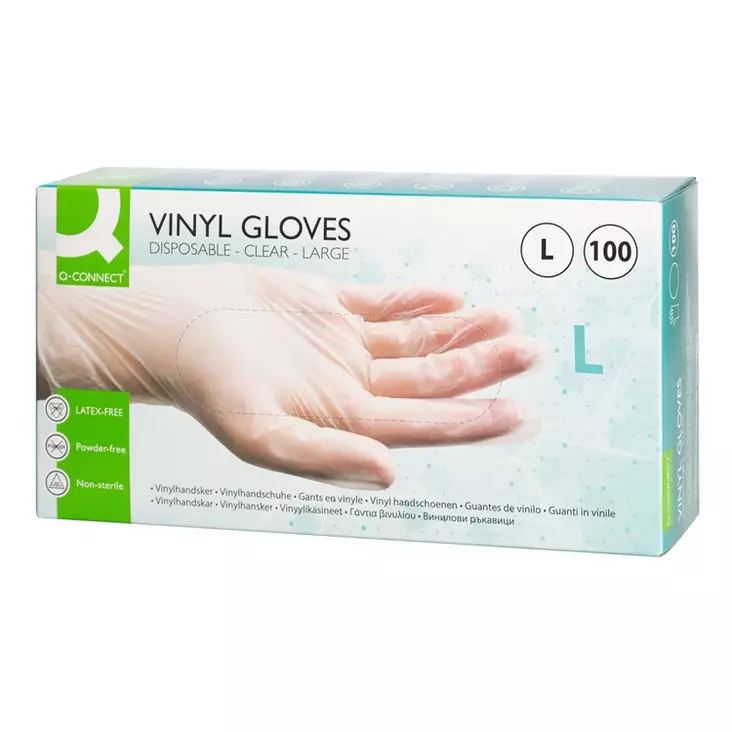 Vinyylikäsine Q-C Koko L 100kpl/pkt - Siivous-,  suojakäsineet - 700001 - 1