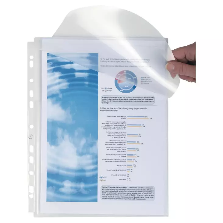 Exacompta paljetasku A4 200mic PP läpällinen, 1 kpl=10 taskua - Kansiotaskut - 7434871 - 1