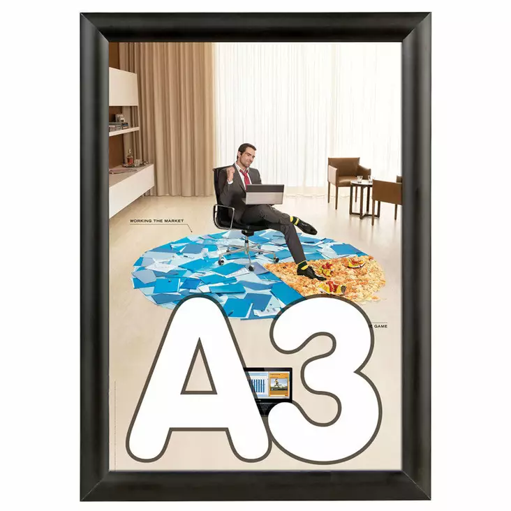 A3 Kääntökehys musta - Infotaskut, julistekehykset - 4941 - 1