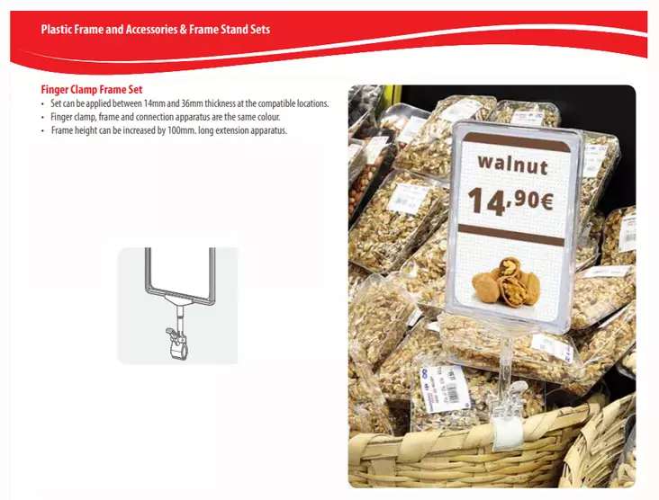 A4 kirkas kehys + pidike isolla nipistim - Esitetelineet - 147401 - 1