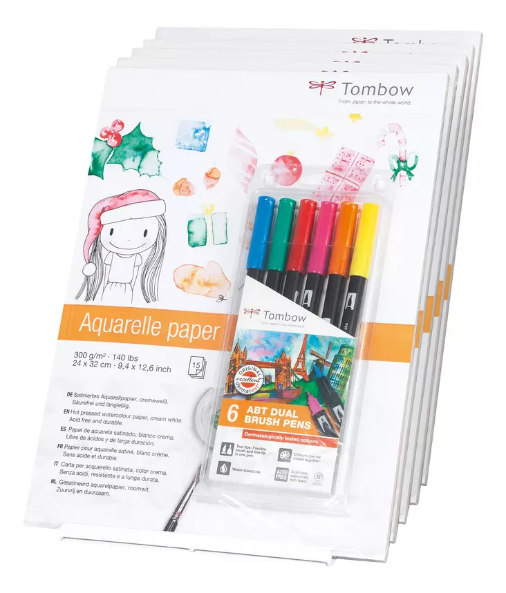 Akvarellilehtiö + ABT-6P-3 myyntiteline - Piirustus- ja luonnoslehtiöt - TOM15101 - 1