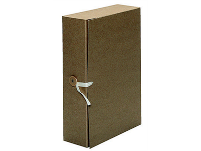 Arkistokotelo A4 nappi/nauha 8cm ruskea - Arkistointi - 200011 - 1