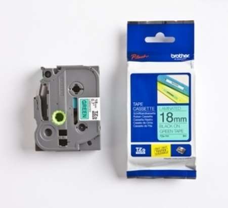 Brother TZ-741 18mm vihreä/musta - Brother tarrakirjoittimet ja tarrateipit - TZ-741 - 1