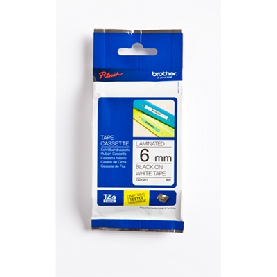 Brother TZe-211 6mm valk/musta tarrakasetti - Brother tarrakirjoittimet ja tarrateipit - TZ-211 - 2