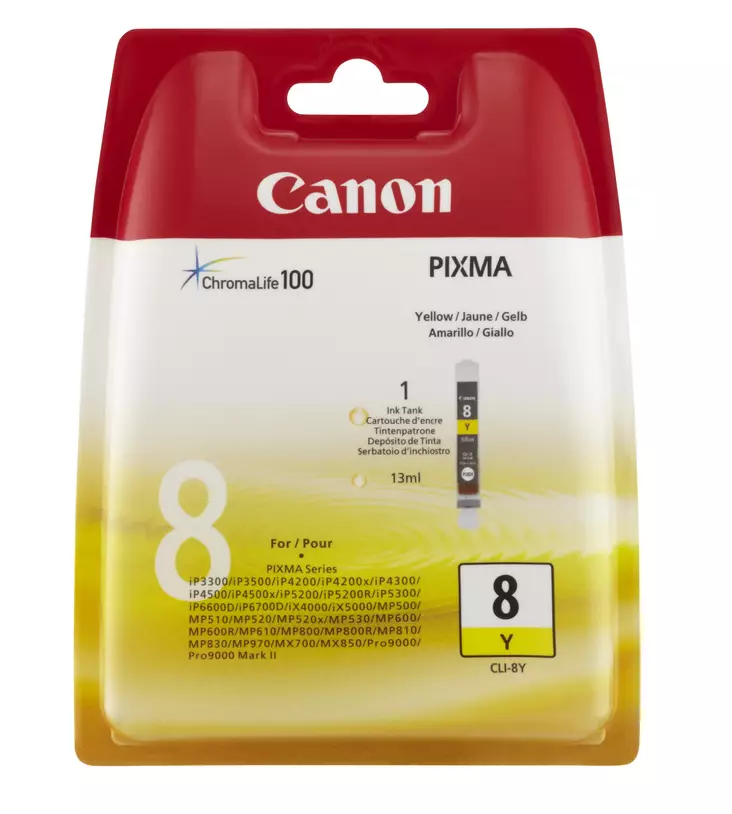 Canon CLI-8Y keltainen väripatruuna - Canon mustesuihkupatruunat - 0623B001 - 1