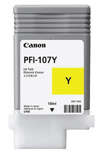 CANON PFI-107Y keltainen 130ml - Canon mustesuihkupatruunat - 6708B001 - 1