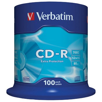 CD-R 700MB/80min 52x spindle (100) - Muistitikut, CD-, DVD-levyt - 43411 - 1