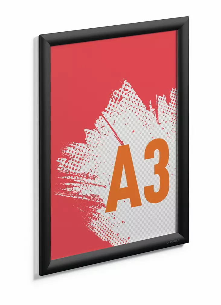 Durable Snapkehys alumiini A3 hopea - Infotaskut, julistekehykset - 479701 - 1