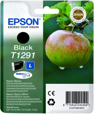 Epson DURABrite T1291 musta mustekasetti, 11.2 ml - Epson mustesuihkupatruunat - T12914011 - 1