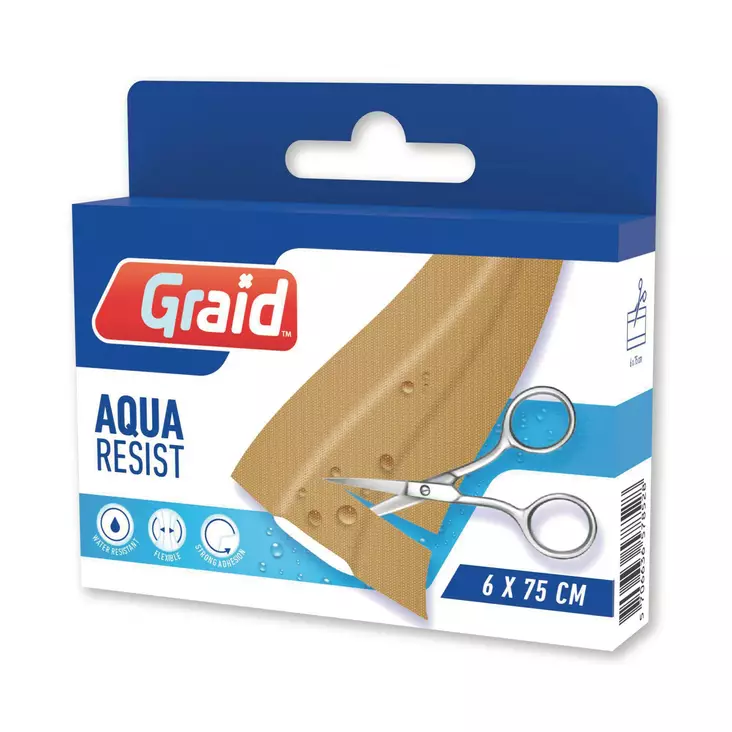 Graid muovilaastari vedenkest. 6 x 75cm - Ensiapu, työsuojaus ja työterveys - 17319541 - 1