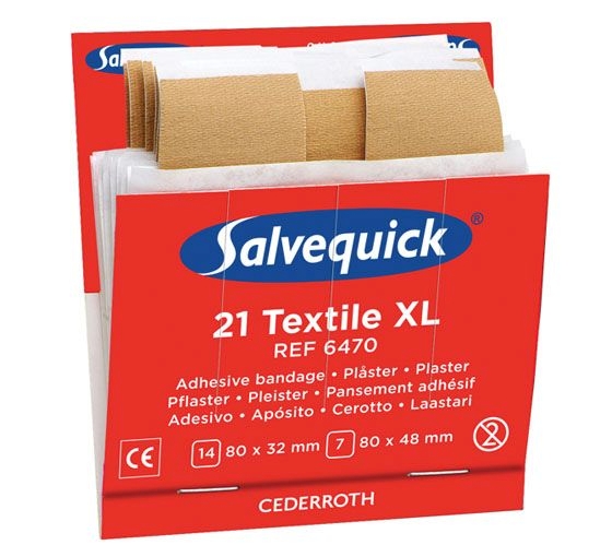 Kangaslaastari Salvequick iso 6470 6x21 kpl - Ensiapu, työsuojaus ja työterveys - 270031 - 1