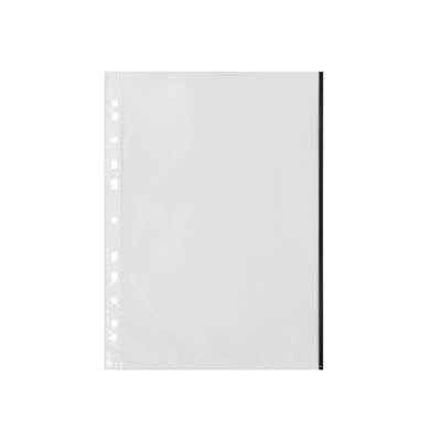 Kansiotasku Q-Connect A4 PP70 LS musta reuna/100 - Kansiotaskut - 204141 - 1