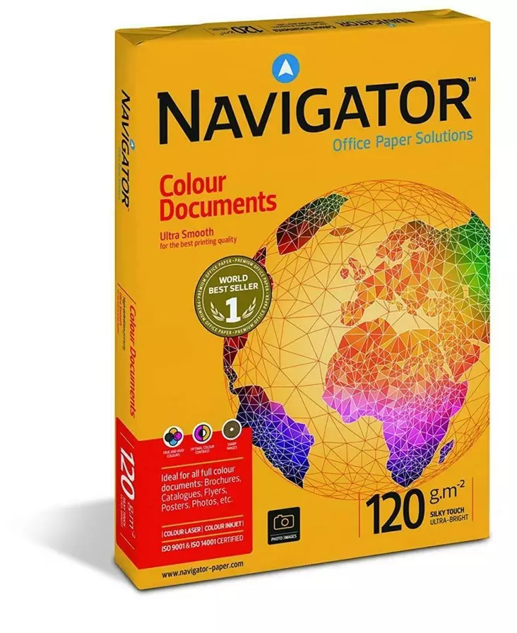 Kopiopaperi Navigator A4/120g 250arkkia - Valkoiset tulostuspaperit - NAVCOL120 - 1