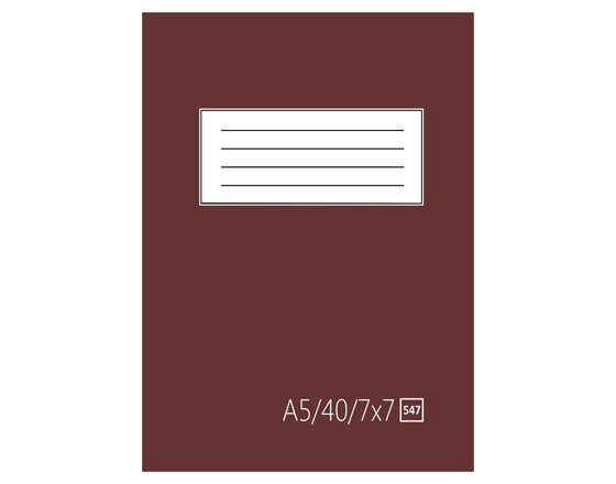 Kouluvihko ruskea A5/40 ruudut 7x7 mm 20 kpl/pkt - Kouluvihkot - 68391 - 1