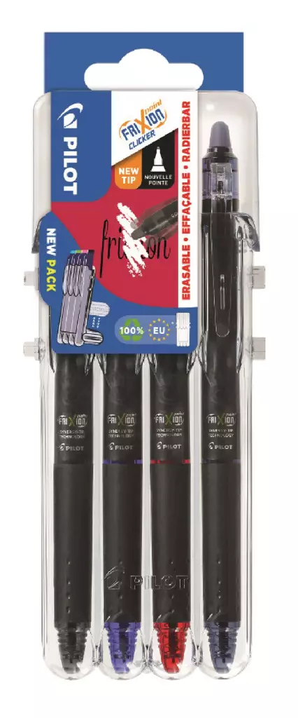 Kuulakynäsetti Frixion Clicker 0,5 sin/musta/pun/vihreä - Kuivamustekynät - PLT571971 - 1