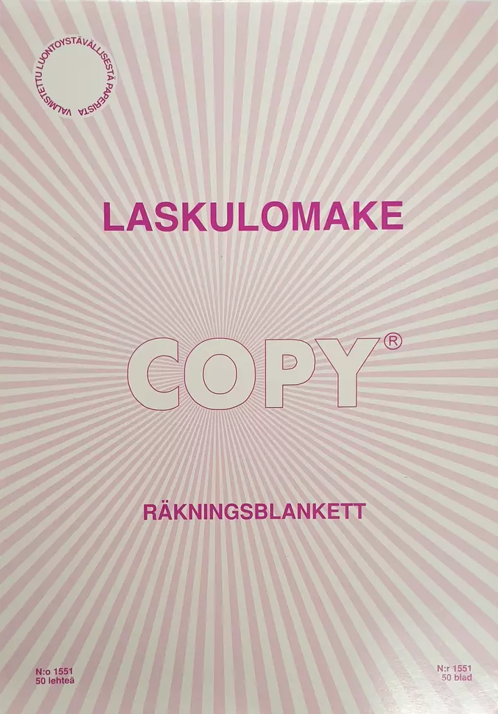 Laskulomake A5, ei jäljentävä - Kirjoituspaperit ja lomakkeet, kortistot - 15511 - 1