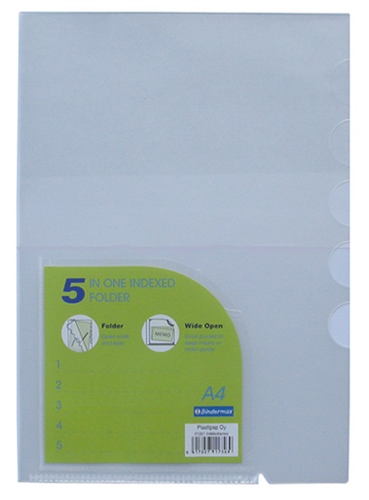 Lokerikkotaskusto 5-os. A4 - Muovitaskut - 1051 - 1